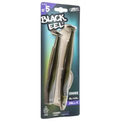 LEURRE SOUPLE COMBO BLACK EEL 200 SHORE 50G