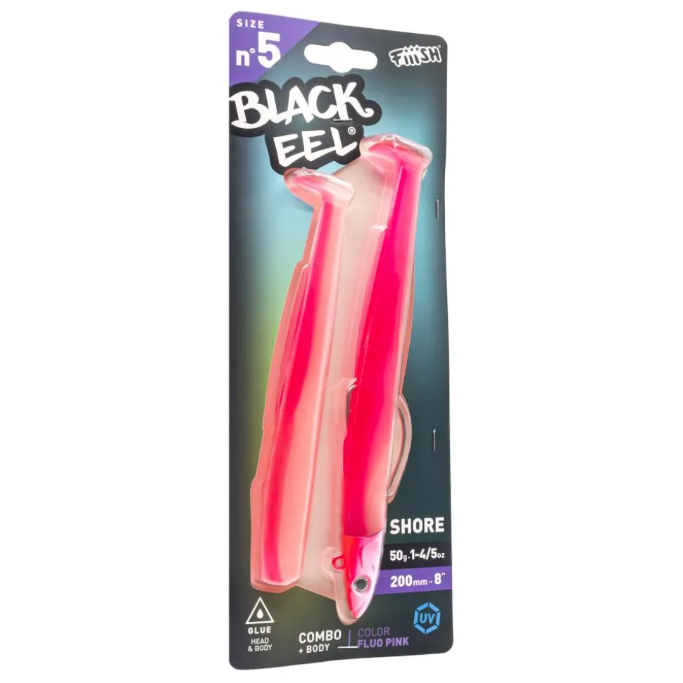 LEURRE SOUPLE COMBO BLACK EEL 200 SHORE 50G