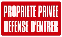 PANNEAU ALU PROP.PRIV.DEF.D'ENTRER