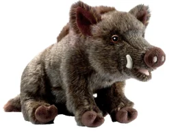 PELUCHE SANGLIER COUCHE 35CM