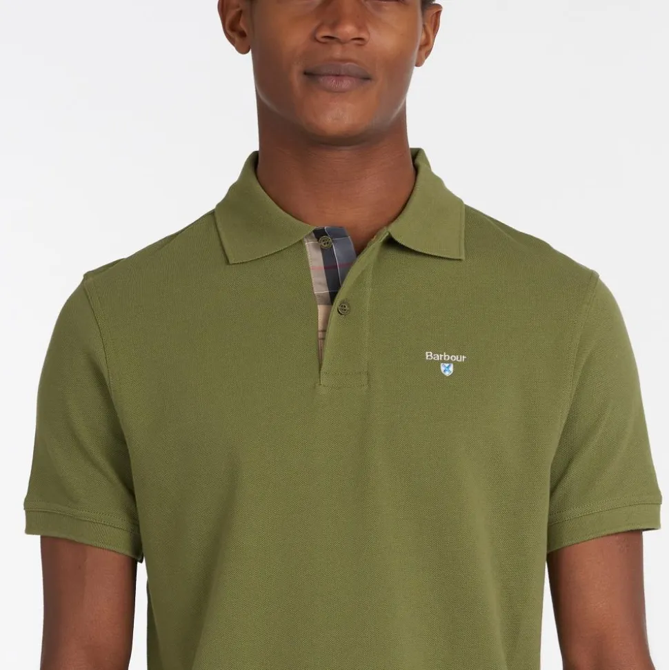 POLO PIQUE TARTAN BURNT OLIVE