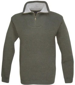 PULL COL ZIP CAMIONNEUR KAKI