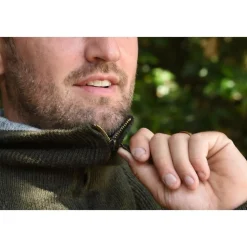 PULL COL ZIP CAMIONNEUR KAKI