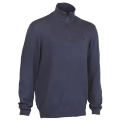 PULL OVER HOMME WEEKEND COL ZIPPE BLEU