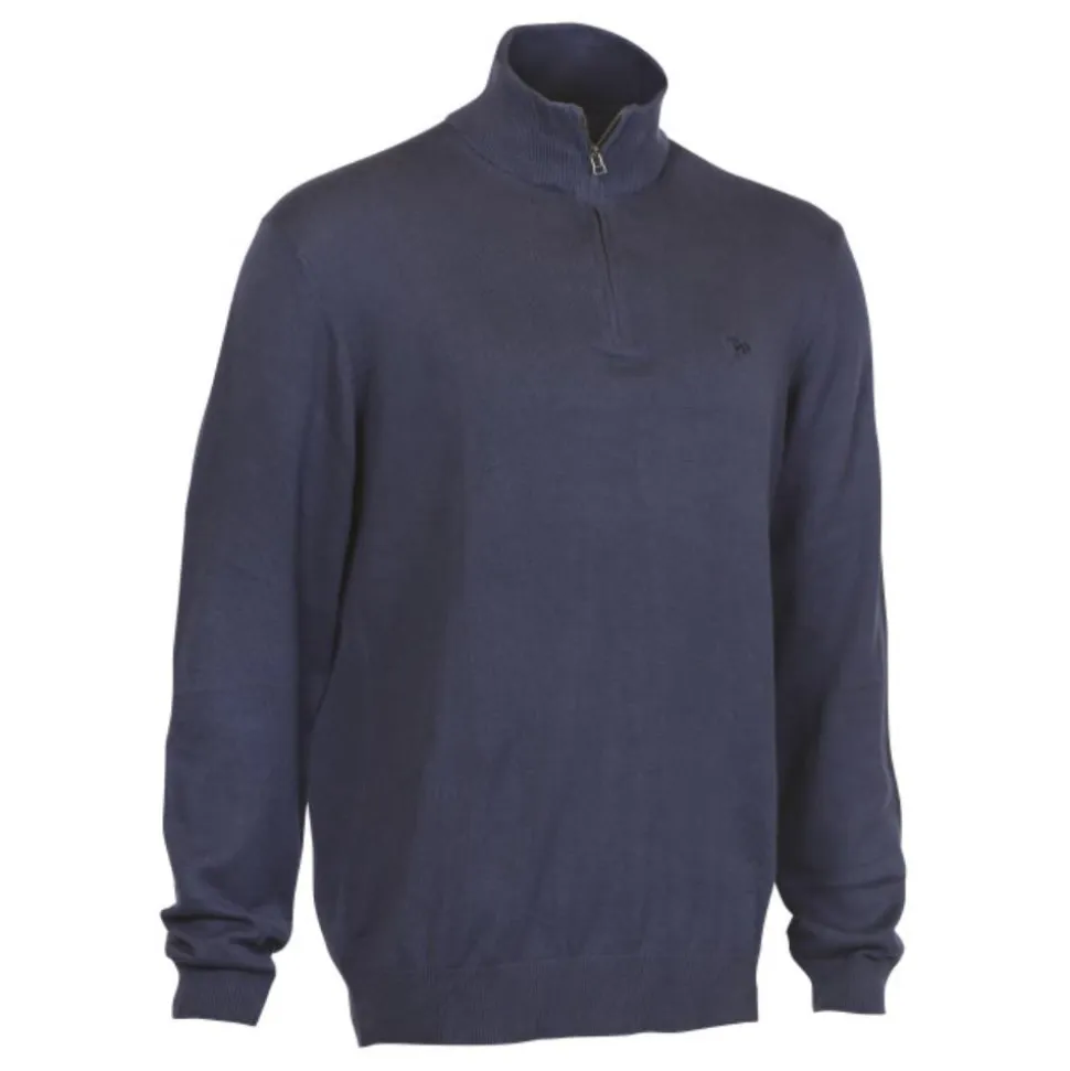 PULL OVER HOMME WEEKEND COL ZIPPE BLEU