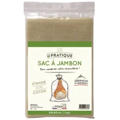 SAC A JAMBON COTON ECRU 65X80 CM