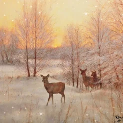 SERVIETTE BICHE COUCHE DE SOLEIL