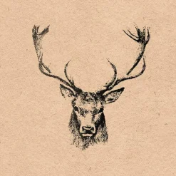 SERVIETTE CERF MARRONNE