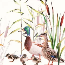 SERVIETTE COUPLE DE CANARDS