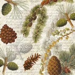 SERVIETTE MOTIF POMME DE PIN
