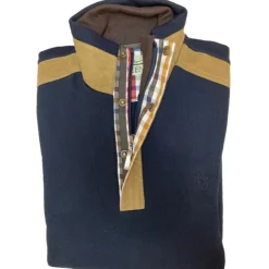 SWEAT COL ZIP BOUTONNE MARINE