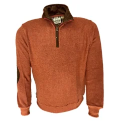 SWEAT COL ZIP COUDIERE BRIQUE