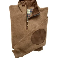 SWEAT COL ZIP COUDIERE CAMEL