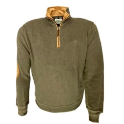 SWEAT COL ZIP COUDIERE TAUPE