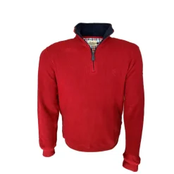 SWEAT COL ZIP ROUGE