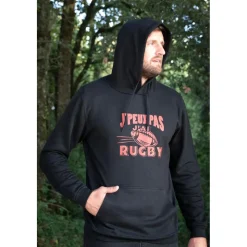 SWEAT J'PEUX PAS J'AI RUGBY NOIR