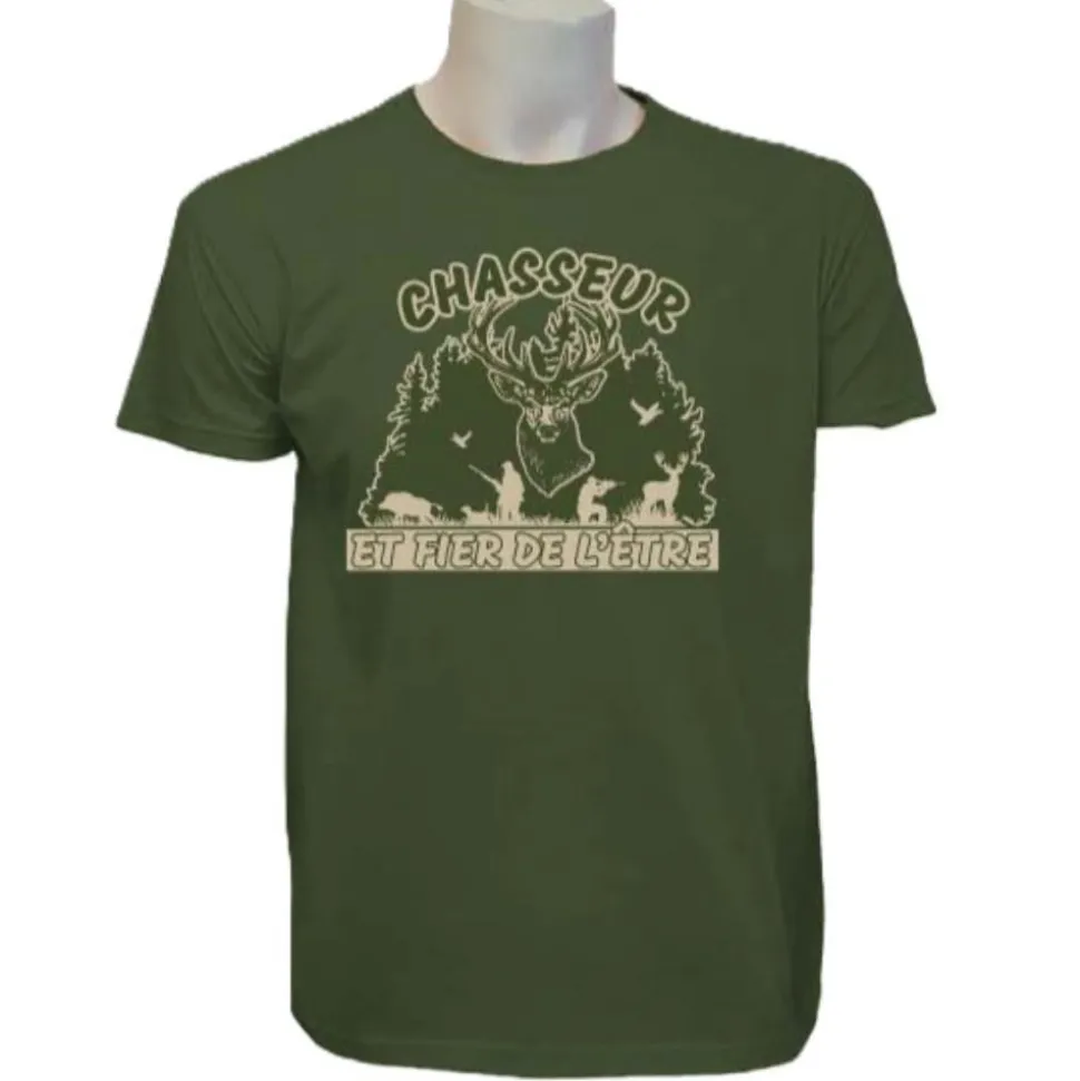 TEE SHIRT CHASSEUR FIER KAKI