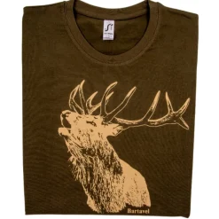 TEE SHIRT GRAND CERF KAKI