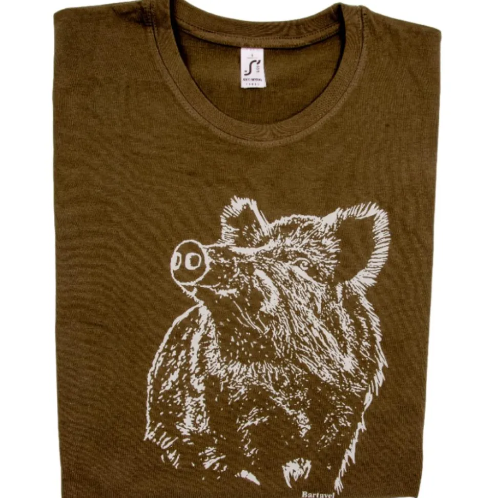 TEE SHIRT GRAND SANGLIER KAKI