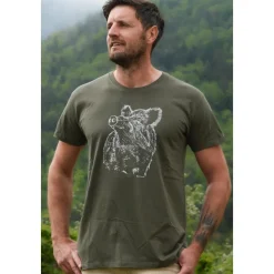 TEE SHIRT GRAND SANGLIER KAKI