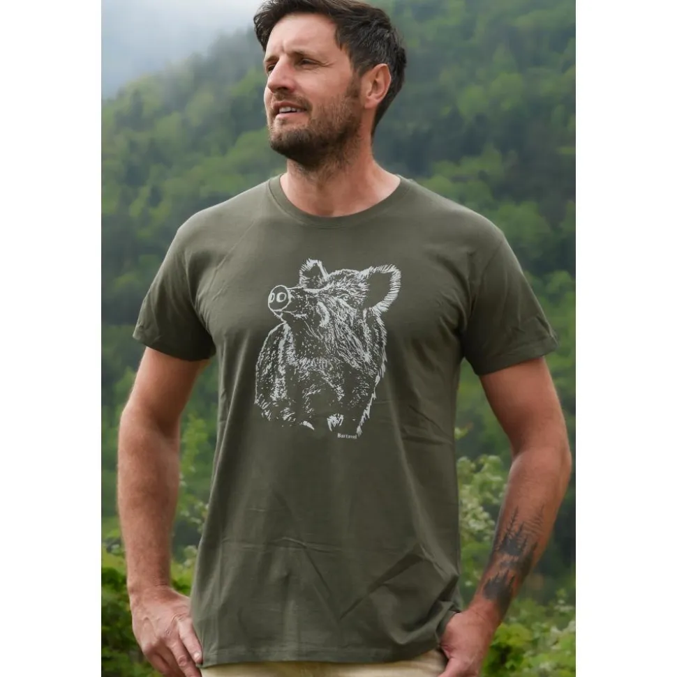 TEE SHIRT GRAND SANGLIER KAKI