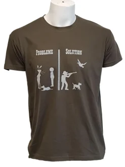 TEE SHIRT HUMORISTIQUE CHASSE KAKI