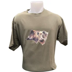 TEE SHIRT SANGLIER KAKI
