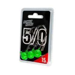TETE PLOMBEE MONKEY HOOK VERTE 5/0 X 3