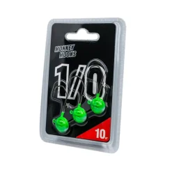 TETE PLOMBEE MONKEY HOOK VERTE 1/0 X 3