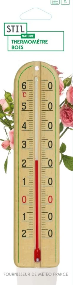 THERMOMETRE BOIS 22CM
