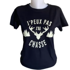 TSHIRT FEMME JPEUX PAS CHASSE NOIR