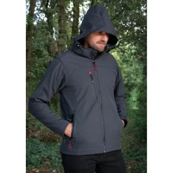VESTE SOFTSHELL TREILLIS GRISE