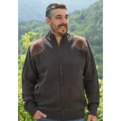 VESTE TRICOT POLAIRE MARRON