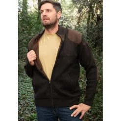 VESTE TRICOT POLAIRE MARRON